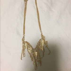 Lauren Conrad Leaf/Chain gold necklace